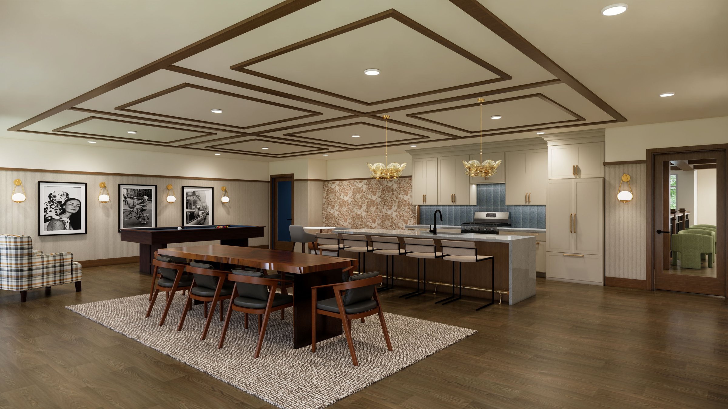 Rendering of the gathering room at Emra Sioux Falls