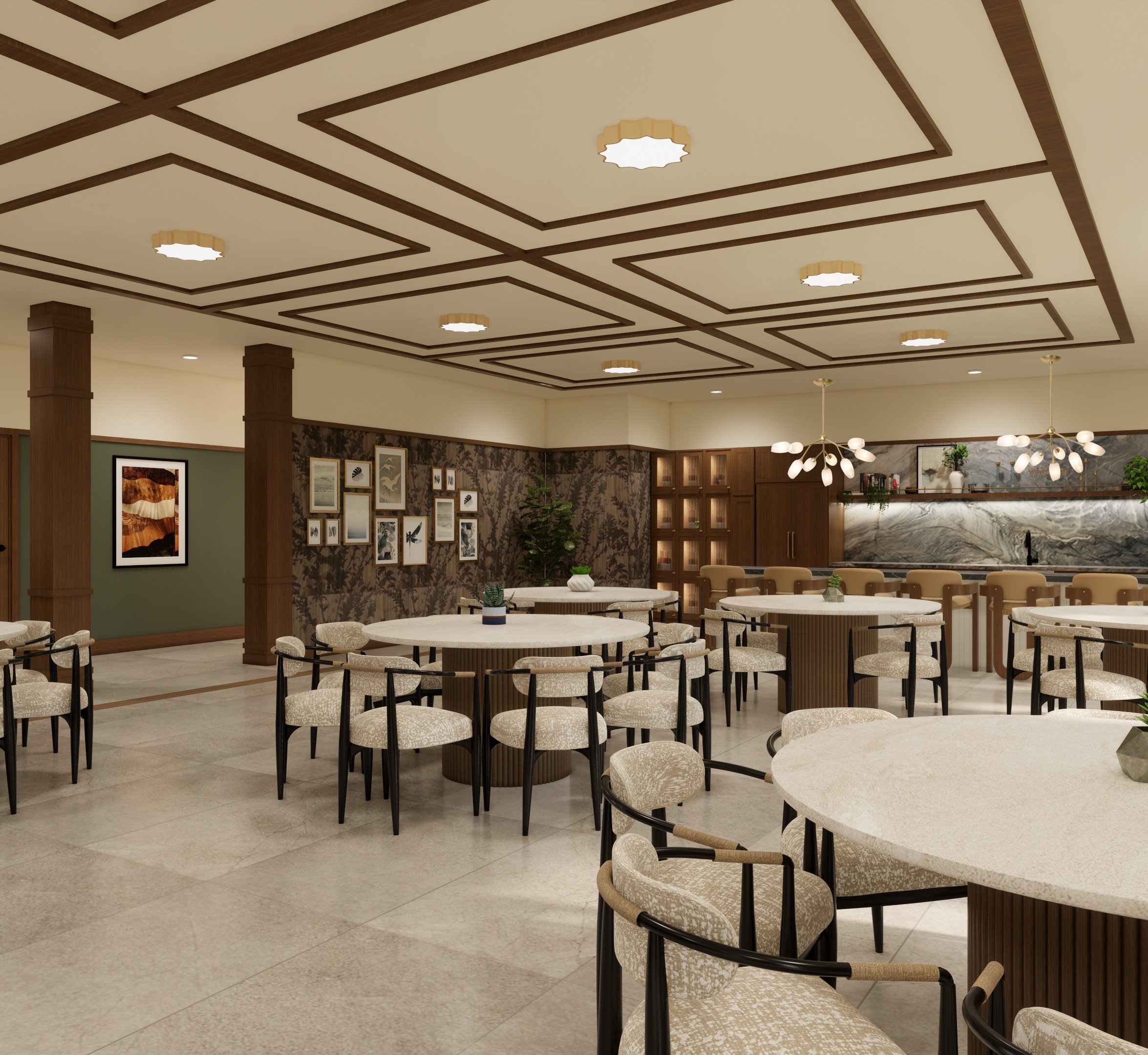 Rendering of the resident lounge at Emra Sioux Falls